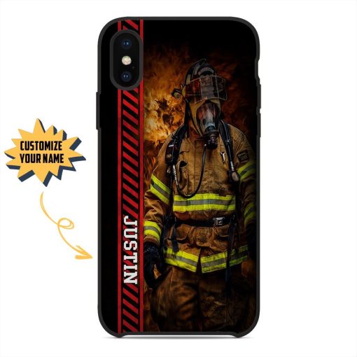 Gearhumans 3D Brave Firefighter Custom Name Phonecase 8 Gearhuman 3D Brave Firefighter Custom Name Phonecase GB180219 Glass Phone Case Iphone X