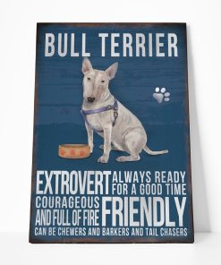 Gearhuman 3D Bull Terrier Dog Vintage Quotes Custom Canvas GW010313 Canvas 1 Piece Non Frame M