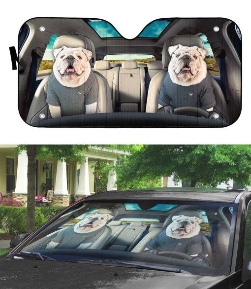 Gearhuman 3D Bulldog 01 Custom Car Auto Sunshade GV260813 Auto Sunshade