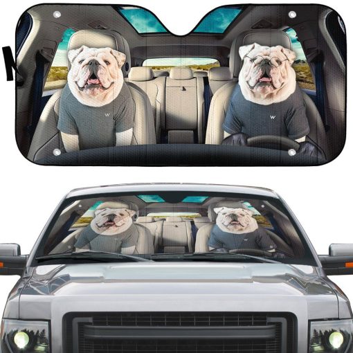 Gearhuman 3D Bulldog 01 Custom Car Auto Sunshade GV260813 Auto Sunshade