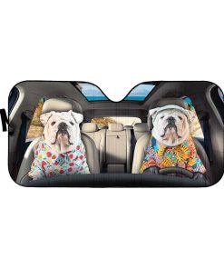 Gearhuman 3D Bulldog 03 Custom Car Auto Sunshade GV26084 Auto Sunshade 57''x27.5'' 