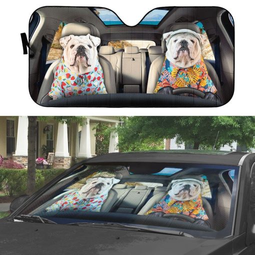 Gearhuman 3D Bulldog 03 Custom Car Auto Sunshade GV26084 Auto Sunshade