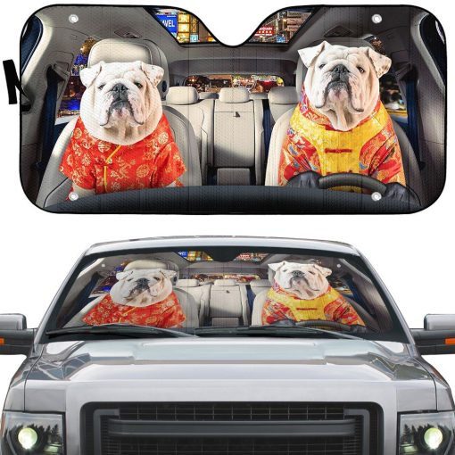 Gearhuman 3D Bulldog 04 Custom Car Auto Sunshade GV260816 Auto Sunshade