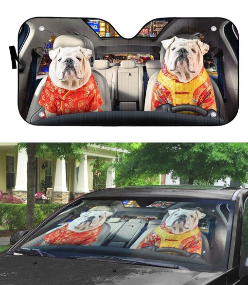 Gearhuman 3D Bulldog 04 Custom Car Auto Sunshade GV260816 Auto Sunshade
