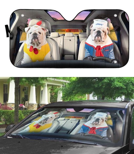 Gearhuman 3D Bulldog 11 Custom Car Auto Sunshade GV260815 Auto Sunshade