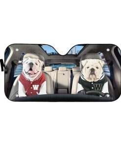 Gearhuman 3D Bulldog 12 Custom Car Auto Sunshade GV260827 Auto Sunshade 57''x27.5'' 