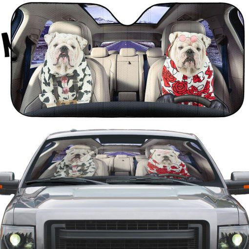 Gearhuman 3D Bulldog 13 Custom Car Auto Sunshade GV260826 Auto Sunshade