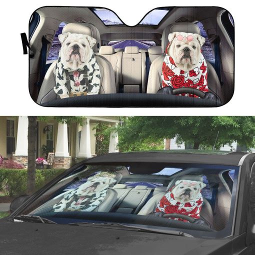 Gearhuman 3D Bulldog 13 Custom Car Auto Sunshade GV260826 Auto Sunshade
