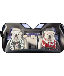 Gearhuman 3D Bulldog 13 Custom Car Auto Sunshade GV260826 Auto Sunshade 57''x27.5'' 