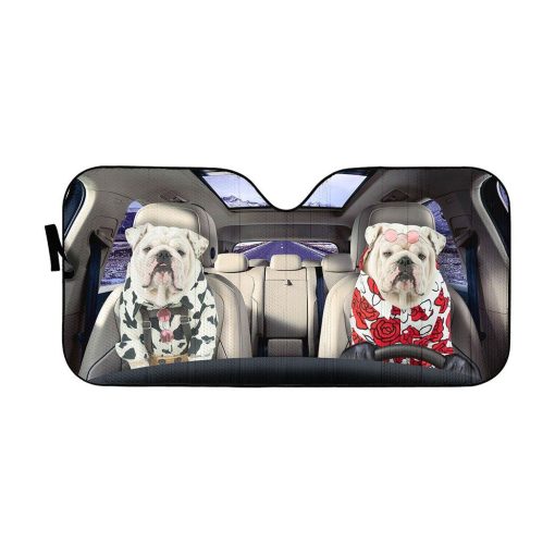 Gearhuman 3D Bulldog 13 Custom Car Auto Sunshade GV260826 Auto Sunshade 57''x27.5''