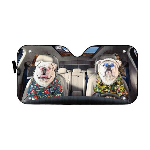 Gearhuman 3D Bulldog 15 Custom Car Auto Sunshade GV260822 Auto Sunshade 57''x27.5''