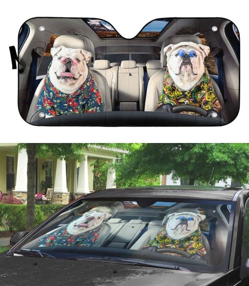 Gearhuman 3D Bulldog 15 Custom Car Auto Sunshade GV260822 Auto Sunshade