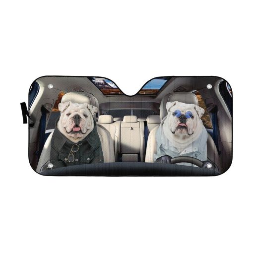 Gearhuman 3D Bulldog 17 Custom Car Auto Sunshade GV260823-SS Auto Sunshade 57''x27.5''