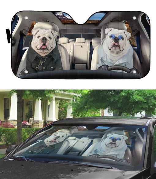 Gearhuman 3D Bulldog 17 Custom Car Auto Sunshade GV260823-SS Auto Sunshade