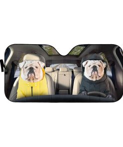 Gearhuman 3D Bulldog 21 Custom Car Auto Sunshade GV26086 Auto Sunshade 57''x27.5'' 