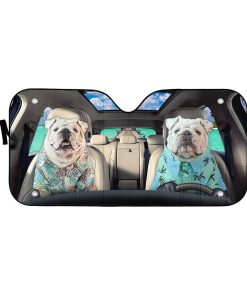 Gearhuman 3D Bulldog 23 Custom Car Auto Sunshade GV26085 Auto Sunshade 57''x27.5'' 