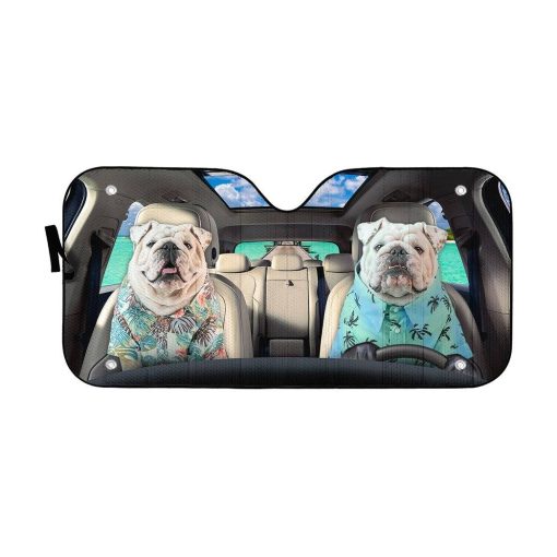 Gearhuman 3D Bulldog 23 Custom Car Auto Sunshade GV26085 Auto Sunshade 57''x27.5''