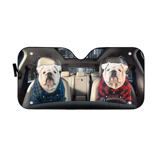 Gearhuman 3D Bulldog 24 Custom Car Auto Sunshade GV260829 Auto Sunshade 57''x27.5''