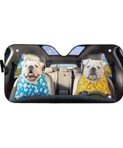 Gearhuman 3D Bulldog 26 Custom Car Auto Sunshade GV26087 Auto Sunshade 57''x27.5'' 
