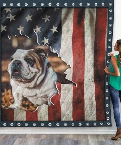 Gearhuman 3D Bulldog Custom Quilt GV010920 Quilt Quilt Twins 