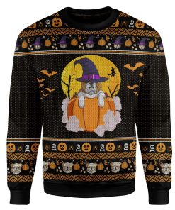 Gearhuman 3D Bulldog Halloween Ugly Sweater Custom Sweatshirt Apparel GV27081 Sweatshirt Sweatshirt S 