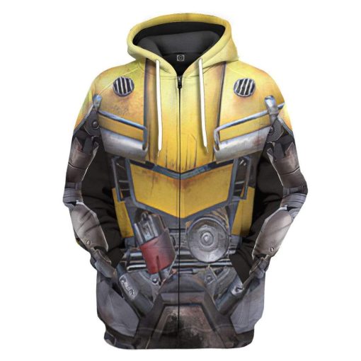 Gearhuman 3D BumbleBee Costume Hoodie Apprarel GN100812 3D Custom Fleece Hoodies Zip Hoodie S