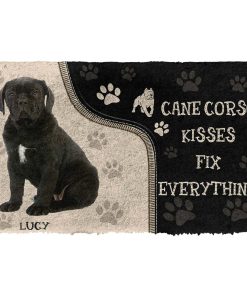 Gearhuman 3D Cane Corso Kisses Fix Anything Custom Name Doormat GV030310 Doormat Doormat S(15,8''x23,6'')