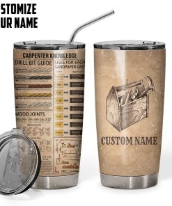 Gearhuman 3D Carpenter Knowleged Custom Name Design Insulated Vacuum Tumbler GV14011 Tumbler 