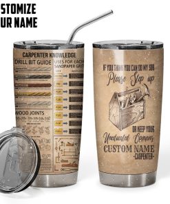 Gearhuman 3D Carpenter Knowleged Custom Name Design Insulated Vacuum Tumbler GV14016 Tumbler 