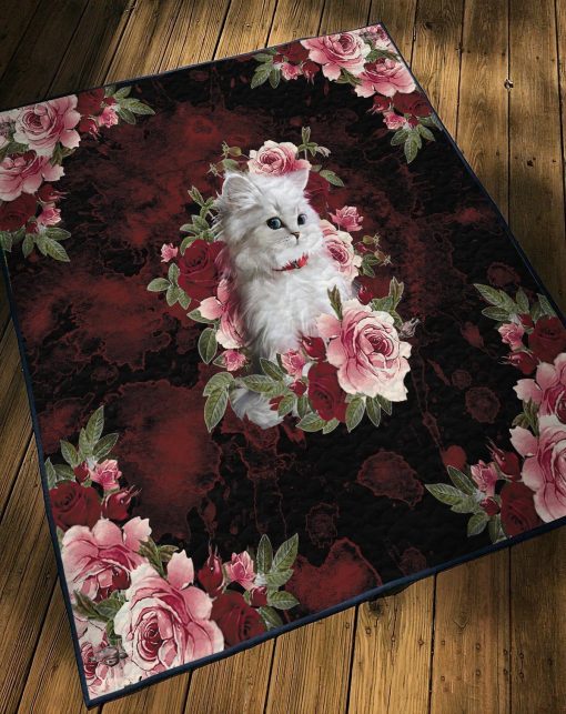 Gearhuman 3D Cat And Flower Custom Name Quilt GV14108 Quilt