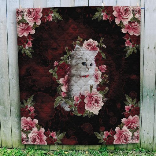 Gearhuman 3D Cat And Flower Custom Name Quilt GV14108 Quilt