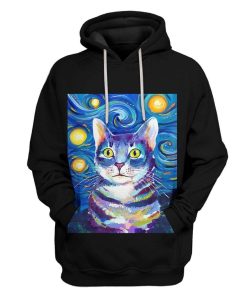 Gearhuman 3D Cat Art Custom Hoodie Apparel GN17084 3D Custom Fleece Hoodies Hoodie S 