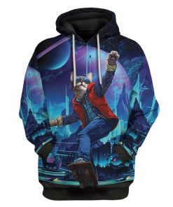 Gearhuman 3D Cat Back To The Future T-Shirts Hoodies Apparel MV-M14023 3D Custom Fleece Hoodies Hoodie S 