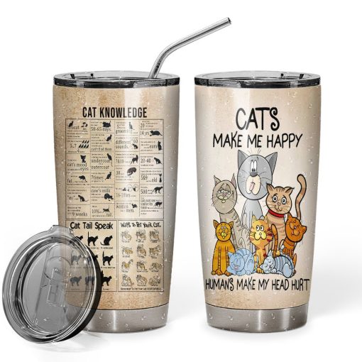 Gearhuman 3D Cat Knowledge Custom Tumbler GB06014 Tumbler