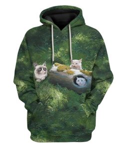 Gearhuman 3D Cat Meme Custom T-Shirts Hoodies Apparel CT-TA1202202 3D Custom Fleece Hoodies Hoodie S 