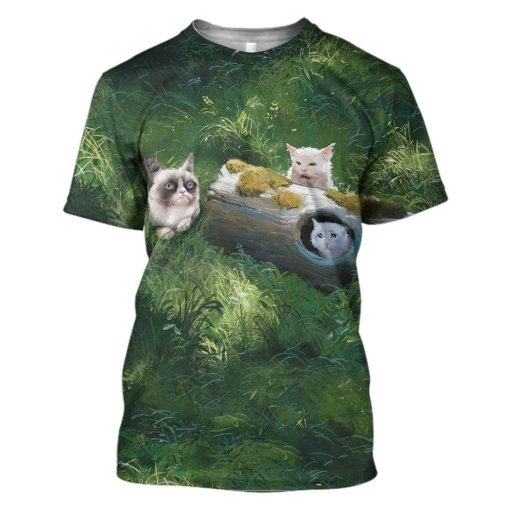 Gearhuman 3D Cat Meme Custom T-Shirts Hoodies Apparel CT-TA1202202 3D Custom Fleece Hoodies T-Shirt S