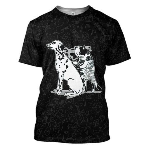 Gearhuman 3D Cat Tattoo Custom Tshirt Hoodie Apparel GC21102 3D Apparel T-Shirt S