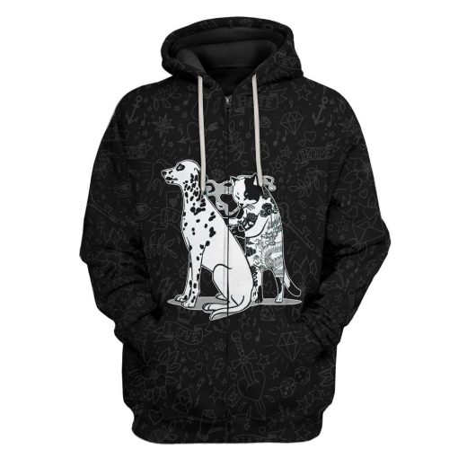 Gearhuman 3D Cat Tattoo Custom Tshirt Hoodie Apparel GC21102 3D Apparel Zip Hoodie S