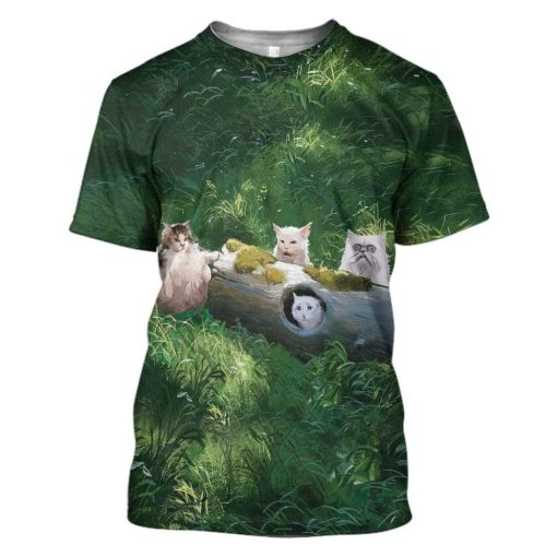 Gearhuman 3D Cats Meme Custom T-Shirts Hoodies Apparel CT-TA1302201 3D Custom Fleece Hoodies T-Shirt S