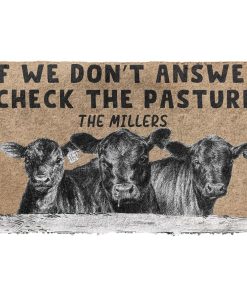 Gearhuman 3D Check The Angus Cattle Pasture Custom Name Doormat GB01031 Doormat Doormat S(15,8''x23,6'')