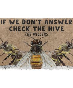 Gearhuman 3D Check The Bee Hive Custom Name Doormat GB05032 Doormat Doormat S(15,8''x23,6'')