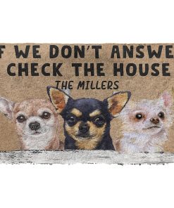 Gearhuman 3D Check The Chihuahua House Custom Name Doormat GB23028 Doormat Doormat S(15,8''x23,6'')