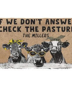 Gearhuman 3D Check The Cow Pasture Custom Name Doormat GB170214 Doormat Doormat S(15,8''x23,6'')