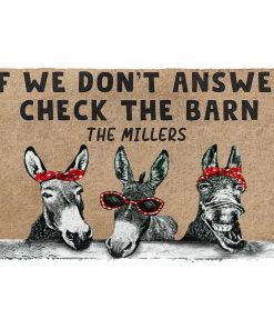 Gearhuman 3D Check The Donkey Barn Custom Name Doormat GB170217 Doormat Doormat S(15,8''x23,6'')