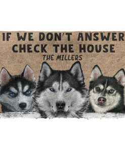 Gearhuman 3D Check The Husky House Custom Name Doormat GB05031 Doormat Doormat S(15,8''x23,6'')