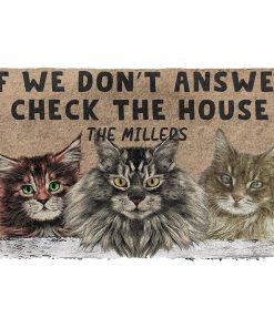 Gearhuman 3D Check The Maine Coon House Custom Name Doormat GB23027 Doormat Doormat S(15,8''x23,6'')