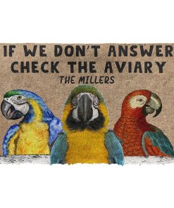 Gearhuman 3D Check The Parrot Aviary Custom Name Doormat GB05033 Doormat Doormat S(15,8''x23,6'')