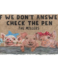 Gearhuman 3D Check The Pig Pen Custom Name Doormat GB170216 Doormat Doormat S(15,8''x23,6'')