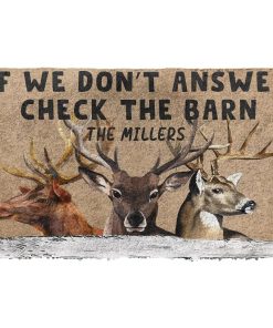 Gearhuman 3D Check The Reindeer Barn Custom Name Doormat GB23029 Doormat Doormat S(15,8''x23,6'')