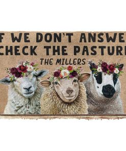 Gearhuman 3D Check The Sheep Pasture Custom Name Doormat GB170218 Doormat Doormat S(15,8''x23,6'')
